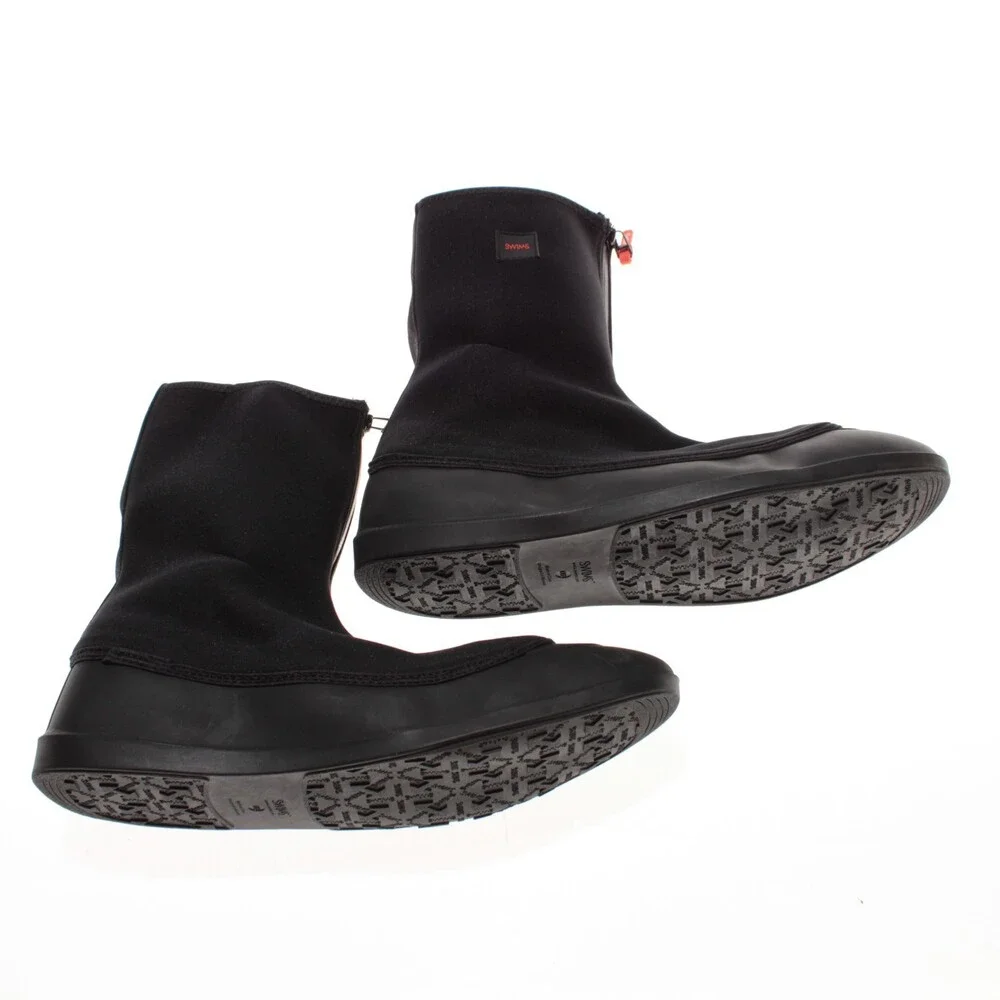 Swims NWB Mobster Zip Up Galoshes / Overboots Size XXL (US 11.5-13) Black Rubber